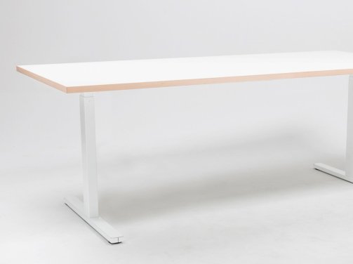 Desk ergonomic: electric and continuously height-adjustable, white