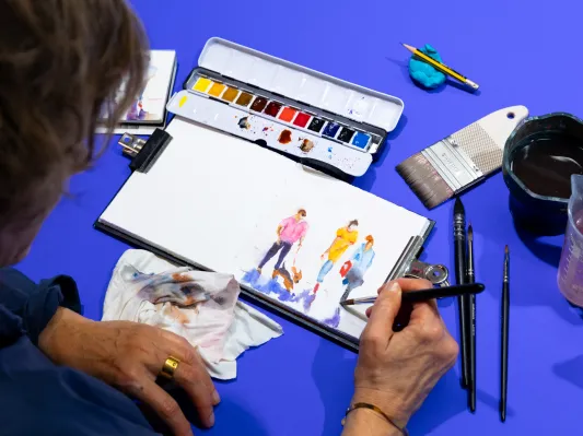 Everything for watercolor painting