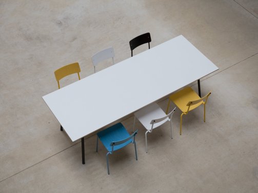 Rectangular conference table for many participants