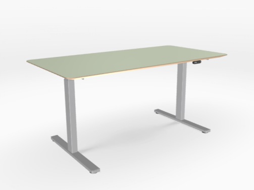 Desk height adjustable green (T table)