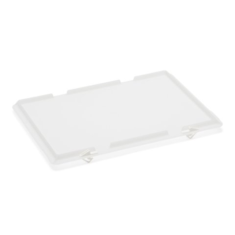 Tapa para caja apilable mist blanca, con bisagra Tapa con bisagra/cerradura para 300 x 400 mm