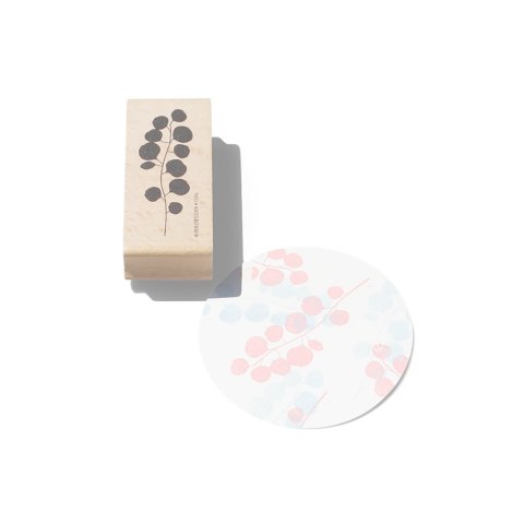 Motif wooden stamp, floral Eucalyptus, approx. 30 x 70 mm