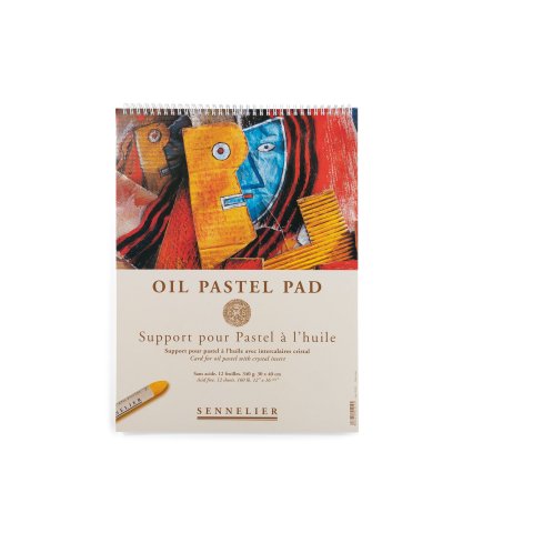 Sennelier Oil Pastel Pad, 340 g/m² for oil pastels, 300 x 400 mm, 12 sheets, white