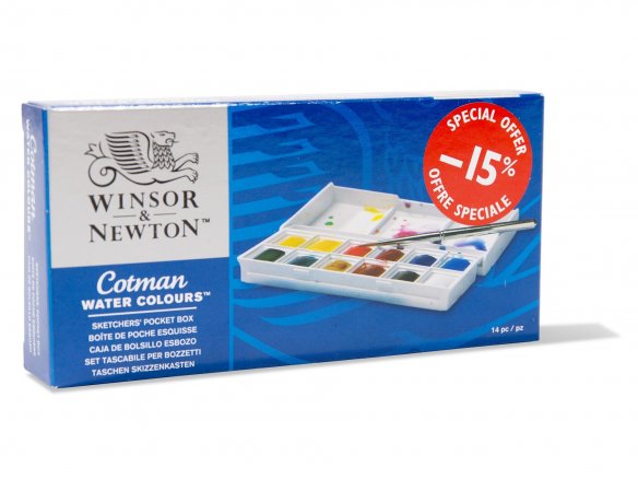 Winsor /& Newton 390664 Cotman Aquarellfarben Set Mehrfarbig 10 Farben Starterset