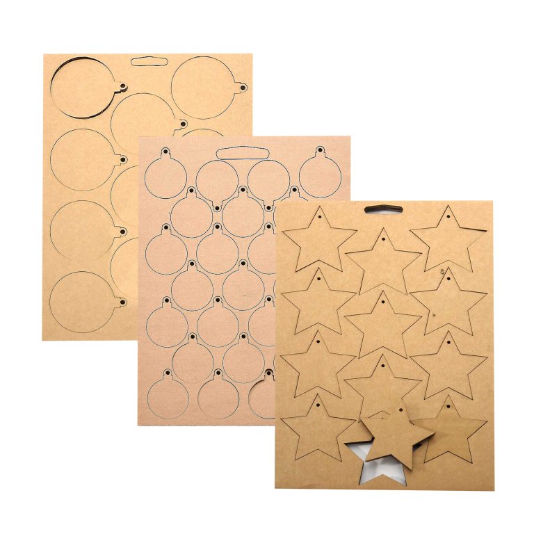 Corrugated cardboard pendant shape, hole included