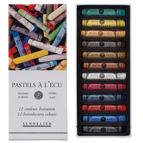Sennelier à l'écu soft pastels, set cardboard box with 12 crayons, normal colours