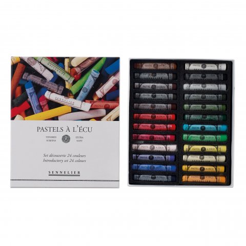 Sennelier à l'écu soft pastels, set cardboard box with 24 crayons, normal colours