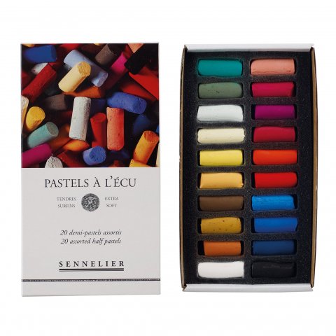 Sennelier à l'écu soft pastels, set cardboard box with 20 small crayons, normal colour