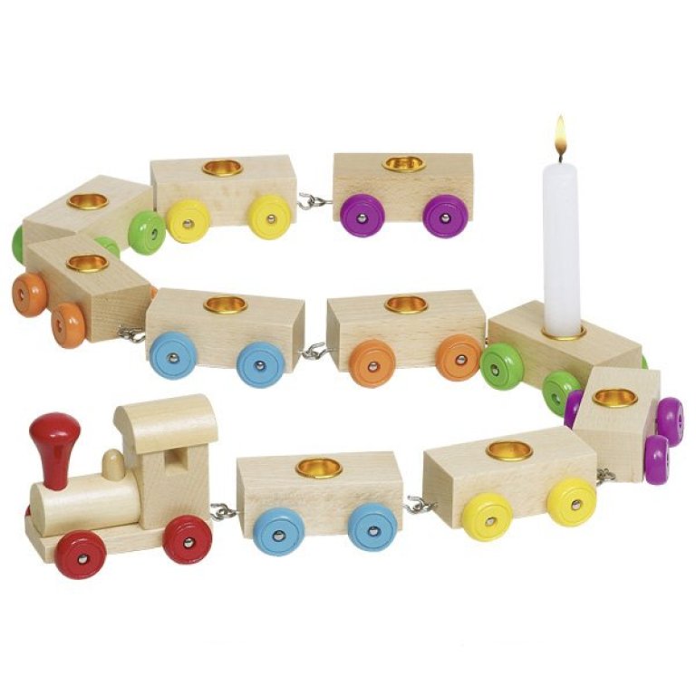 Wooden candle train