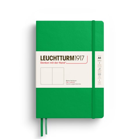 Leuchtturm Notizbuch Hardcover Thinking ahead A5, Medium, blanko, 251 Seiten, spring leaf