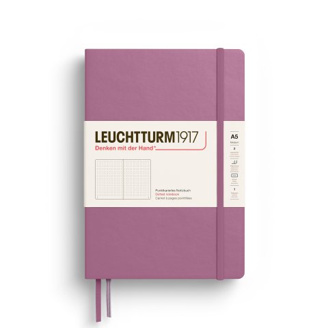Leuchtturm Notizbuch Hardcover Thinking ahead A5, Medium, punktkariert, 251 Seiten, dusty rose
