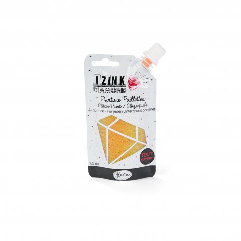 Izink Diamond, glittering paint 80 ml, waterproof, all surfaces, orange