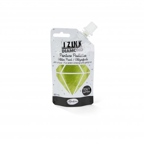 Izink Diamond, glittering paint 80 ml, waterproof, all surfaces, light green