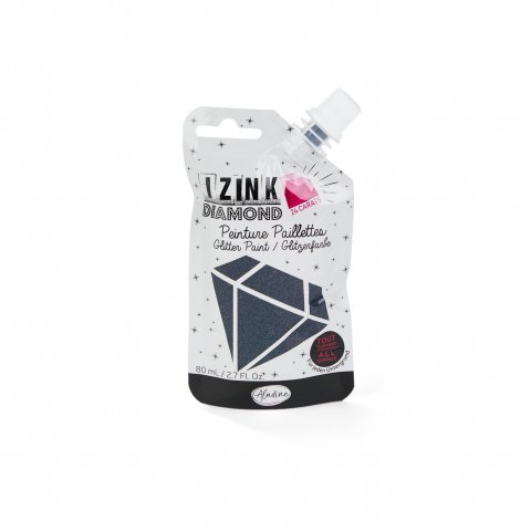 Izink Diamond, glittering paint 80 ml, waterproof, all surfaces, black