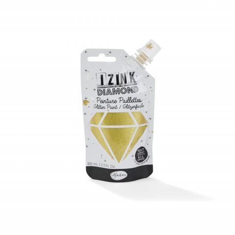 Izink Diamond, glittering paint 80 ml, waterproof, all surfaces, gold