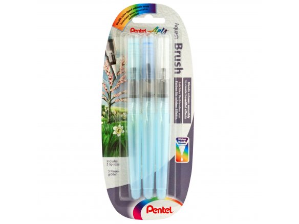 Pentel Aquash Brush Wasserpinsel, 3er-Set