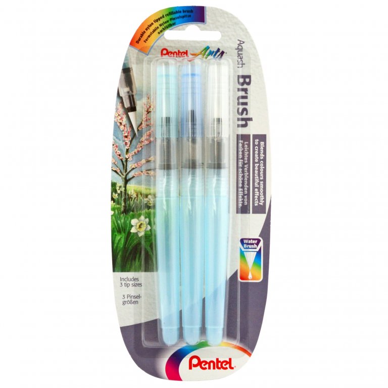 Pentel Aquash Brush Wasserpinsel, 3er-Set
