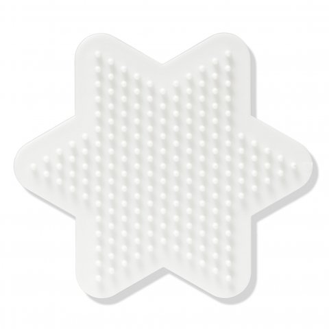 Steckplatte für Bügelperlen ø 9 cm, 100 % kompostierbar, weiß, Stern