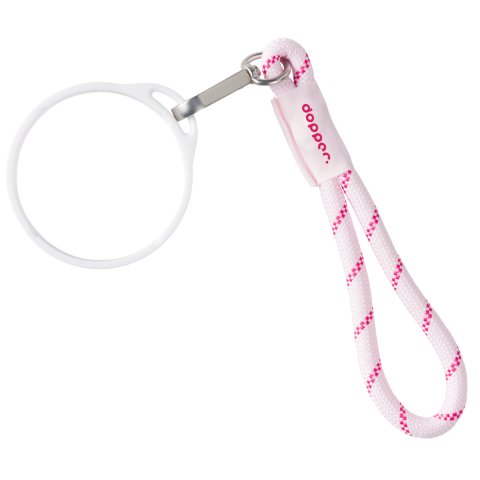 Dopper portabicchieri Cavo da polso Anello per tazza bianco, rosa ciliegia, l = 18 cm