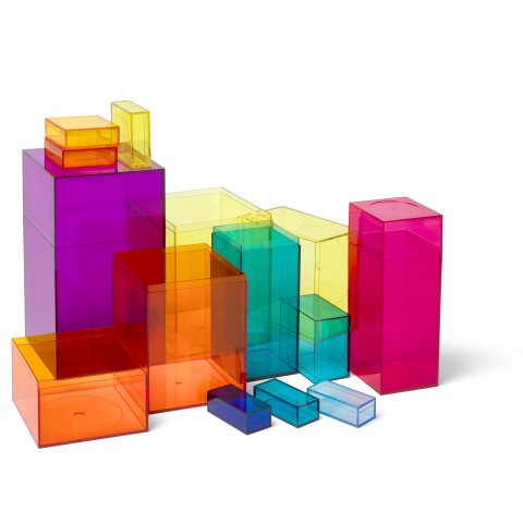 Kunststoffbox Momabox Serie M, transparent Nr. 12, petroleum, 10,2 x 10,2 x 18,4 cm