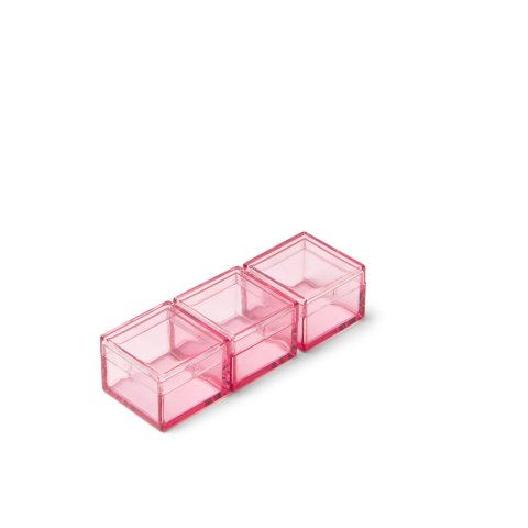 Plastic box Momabox series M, transparent Set no. 1, watermelon, 2.5 x 2.5 x 1.9 cm, 3 pieces