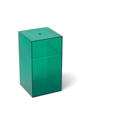 Plastic box Momabox series M, transparent No. 10, bottle green, 8.7 x 8.7 x 16.3 cm