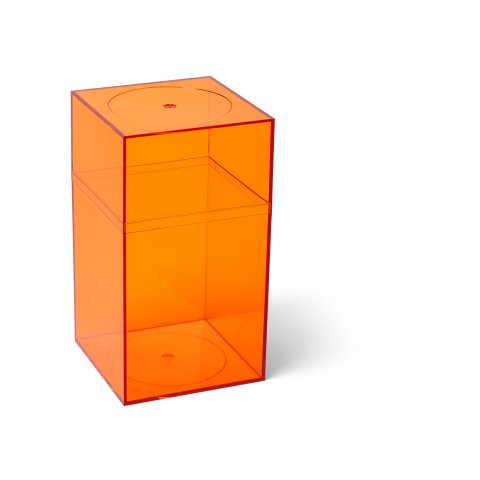 Kunststoffbox Momabox Serie M, transparent Nr. 12, orange, 10,2 x 10,2 x 18,4 cm