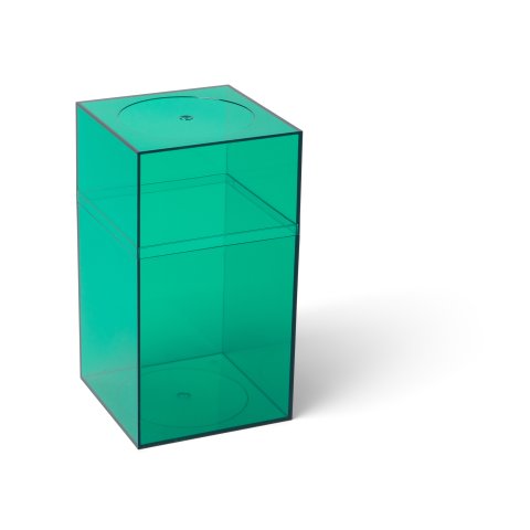 Kunststoffbox Momabox Serie M, transparent Nr. 12, bottle green, 10,2 x 10,2 x 18,4 cm