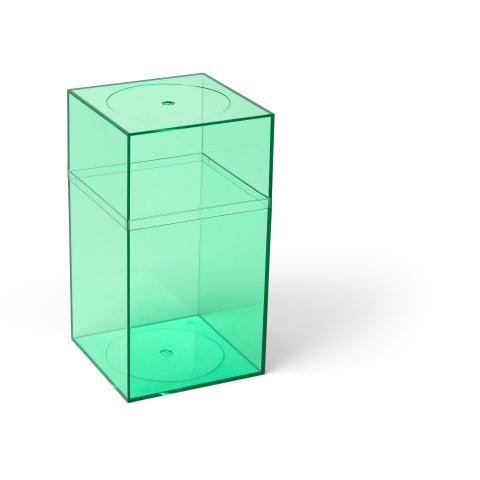 Kunststoffbox Momabox Serie M, transparent Nr. 12, grass green, 10,2 x 10,2 x 18,4 cm