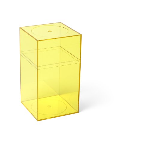 Kunststoffbox Momabox Serie M, transparent Nr. 12, lemon, 10,2 x 10,2 x 18,4 cm