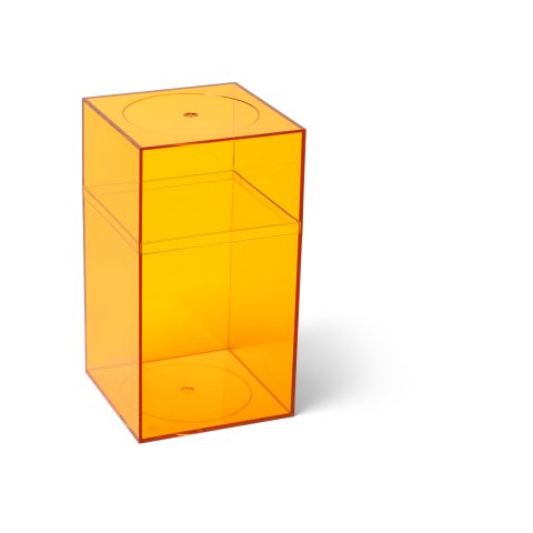 Plastic box Momabox series M, transparent Nr. 12, gold, 10,2 x 10,2 x 18,4 cm