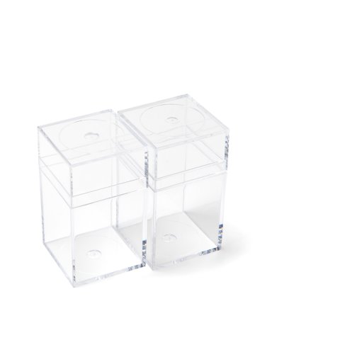 Plastic box Momabox series M, transparent Set no. 6, crystal, 4.1 x 4.1 x 7.3 cm, 2 pieces