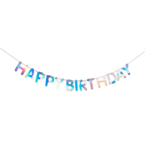 Girlande Geburtstag l = 5 m, FSC Mix, ''Happy Birthday'', irisierend