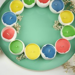 Set fai da te, candele a forma di uovo