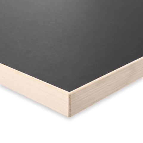 Modulor linoleum tabletop with oak edge 27 mm, 800 x 1600 mm, black 4023
