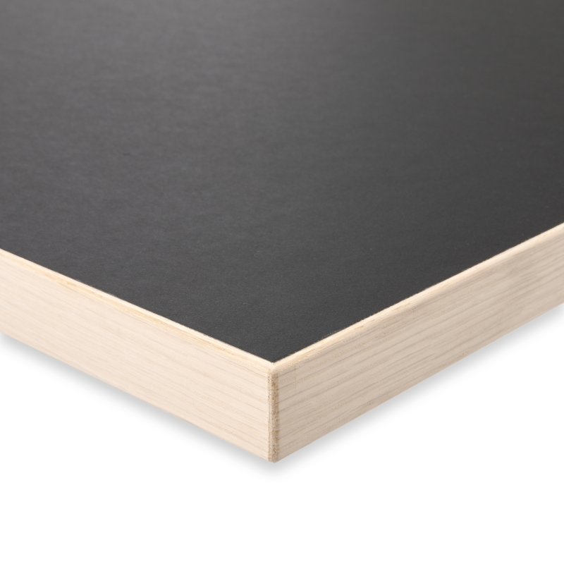 Piano Tavolo In Compensato Betulla 18mm Rivestito Melammina - Nero, 40x20 Cm Ellittico, Made In Germany