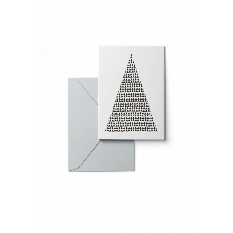 Tarjeta de Navidad de la Fábrica de Diseño de Tarjetas DIN A6, tarjeta plegada con sobre, Negro noche de paz