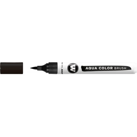 Molotow Aqua Color Brush Marker Punta del pennello, nero profondo (022)