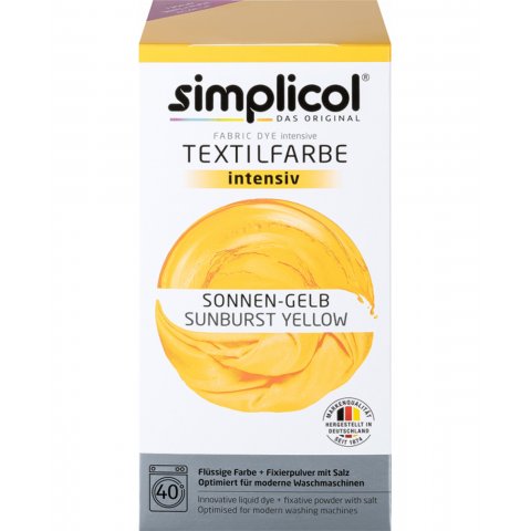 Simplicol Textilfarbe, intensiv 150 ml + 400 g, Sonnen-Gelb