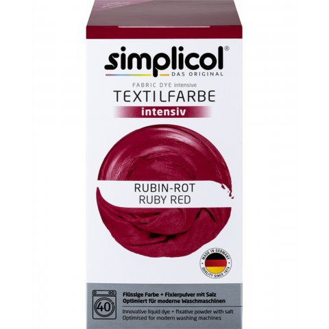 Simplicol textile dye, intensive 150 ml + 400 g, ruby red