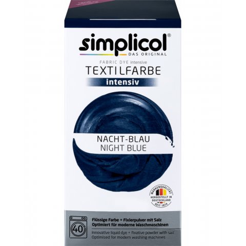 Tinte textil Simplicol, intensivo 150 ml + 400 g, azul noche