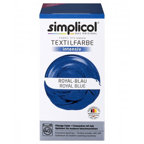 Simplicol Textilfarbe, intensiv 150 ml + 400 g, Royal-Blau