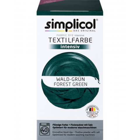 Tinte textil Simplicol, intensivo 150 ml + 400 g, verde bosque