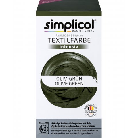 Simplicol Textilfarbe, intensiv 150 ml + 400 g, Oliv-Grün