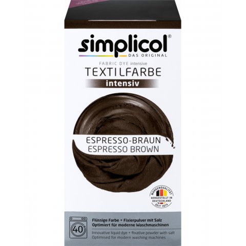 Simplicol Textilfarbe, intensiv 150 ml + 400 g, Espresso-Braun