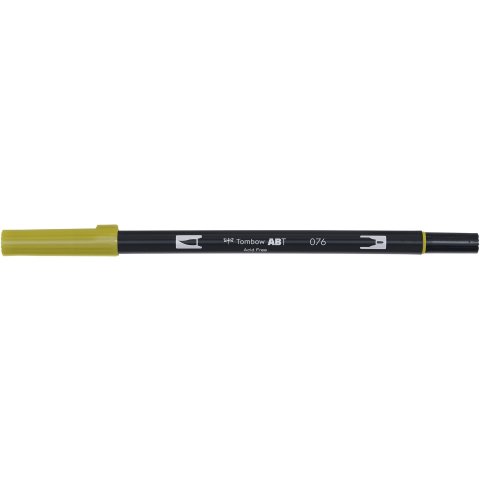 Tombow Dual Brush Pen ABT, 2 tips: Brush/Fine pen, green ochre