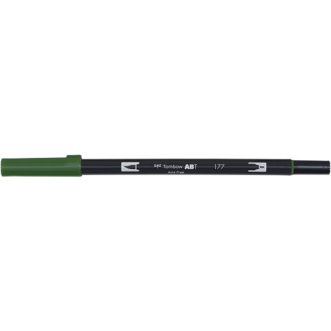 Tombow Dual Brush Pen ABT, 2 puntas: Pincel/fino Bolígrafo, jade oscuro