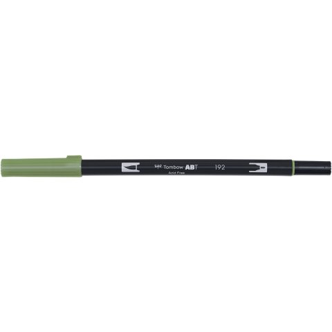 Tombow Dual Brush Pen ABT, 2 tips: Brush/Fine pen, asparagus