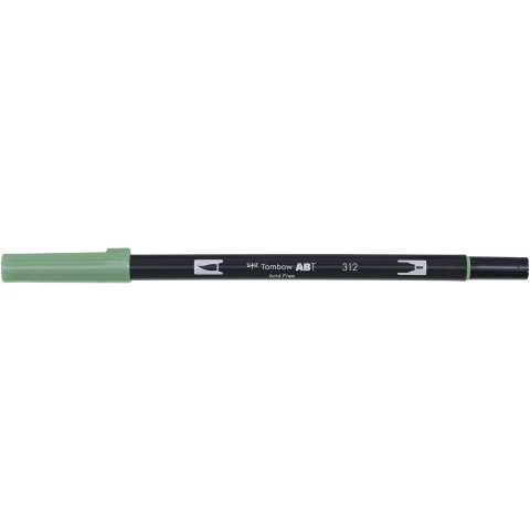 Tombow Dual Brush Pen ABT, 2 tips: Brush/Fine pen, holly green