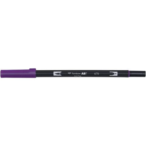 Tombow Dual Brush Pen ABT, 2 tips: Brush/Fine pen, royal purple